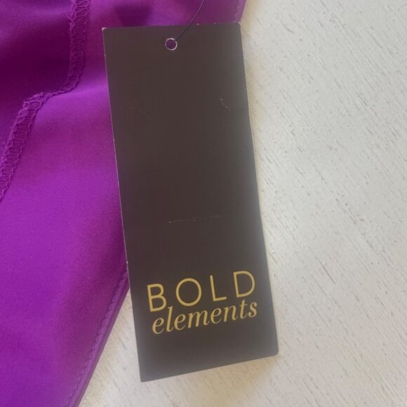 Bold Elements One Shoulder Shirt Womens 2X Purple New Silky - Picture 8 of 8